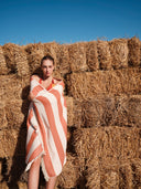 Aegean Stripes Coppertone | Feather Beach Towel