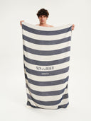 Aegean Stripes Deep Blue | Feather Beach Towel