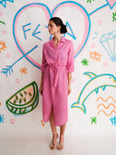 Bubblegum Linen | Shirtdress