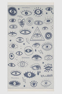 Electric Eyes Deep Blue | Feather Beach Towel