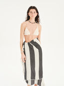 Aegean Stripes Black | Feather Beach Towel