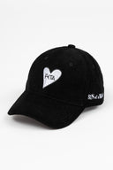 Feta Heart Black Corduroy | Baseball Cap