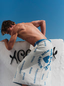 Greece Mon Amour Bright Blue | Feather Beach Towel