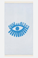 The Sun of a Beach Eye Bright Blue | Feather Beach Towel - Sun of a Beach