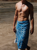 Tinos Bright Blue | Feather Beach Towel