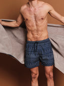 Tinos Navy | Mid-Length Mens' Swim Shorts