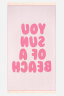 You Sun of a Beach Bubblegum | Feather Beach Towel - Sun of a Beach
